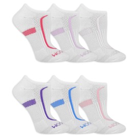 Fruit of the Loom womens Coolzone Active Lightweight Cotton Casual Sock, White/Lavender, White/Grey, White/Pink, White/Purple, White/Blue, White/Peach, 4 10 US