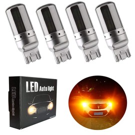 Aokyoung T20 LED Single Turn Signal, 7440 W21W, WY21W, Pinch Different, Stealth Bulb, Amber, Chrome, LED Bulb (Prevents Indicator Malfunction/Ghost Lighting), Canceller, Built-in Resistor, Orange