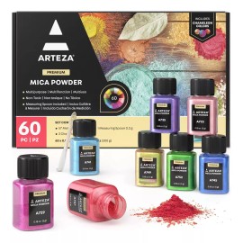 Arteza Mica Polvo Resina Epoxi 60 Colores Grado Cosmetico