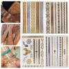 Tattoo, Waterproof, Metallic, Temporary Tattoo, 16 Sheets in Gold Silver