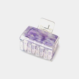 QinGoo Small Square Hair Clip, Purple, Purple, Hair Clip, Firm, Hair Clip, Adult, Hair Accessory, Stylish, Cute, Korea, 2.0 inches (5 cm), 1 Piece (Purple)