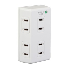 ELPA A-S600(W) Lightning Proof Tap, Outlet, Power Tap, Lightning Guard, 6 Pieces