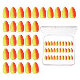 YELARXI Fishing Foam Floats, Snell Fishing Rig Floats Strike Indicators with Clear Tackle Box, 0.4" D x 0.6" H Fit for Perch Carp Bass Fishing Cork Saltwater Freshwater (30 Pack, Red/Yellow)