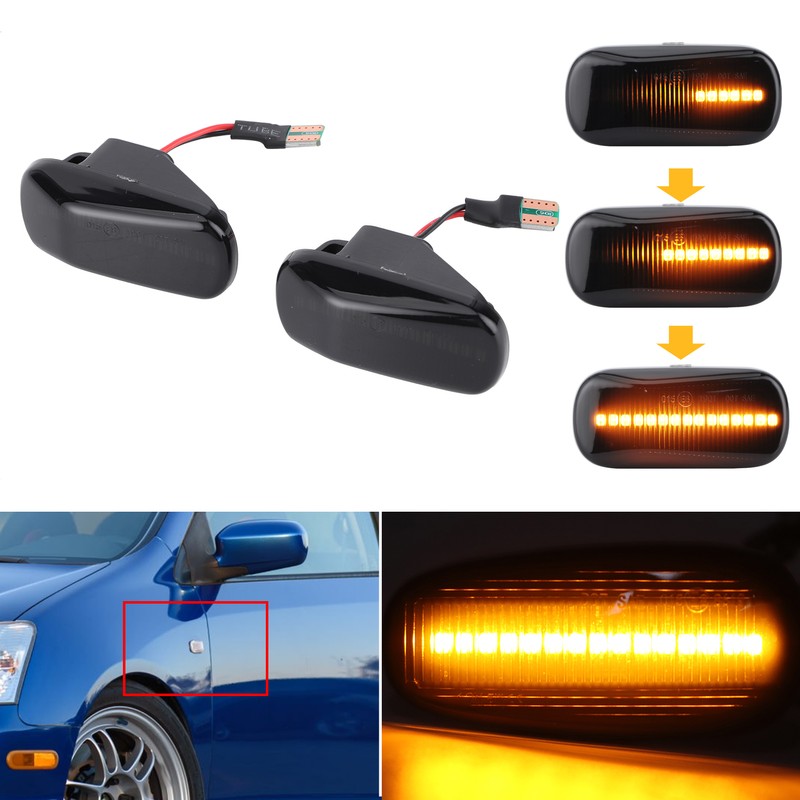 Amber Side Marker Light Fender Turn Signal Lamp 3000K Smoky