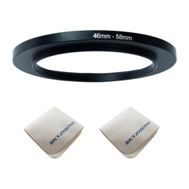 46mm Lens to 58mm Camera Lens Adapter 46mm to 58mm Step Up Ring Adapter Ring for All Brands of UV ND CPL, with Premium Lens Wiping Cloth 2 Pack (46mm-58mm)