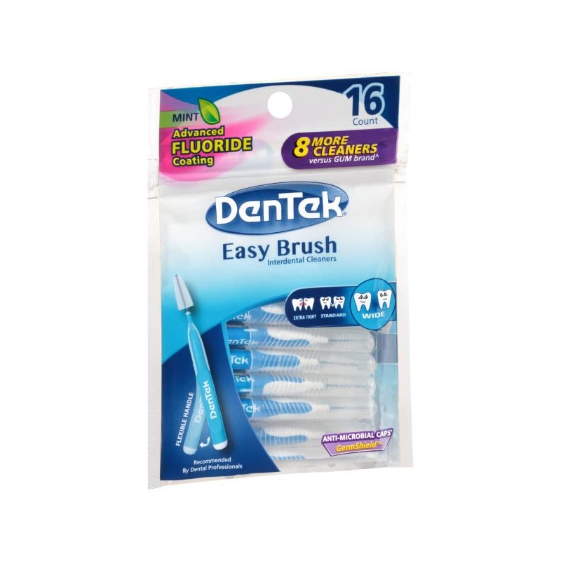 DenTek Easy Brush Wide Interdental Cleaners 16 Count (Pack of