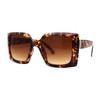 Square Mod Designer Chic Plastic Fashion Butterfly Sunglasses Tortoise Brown
