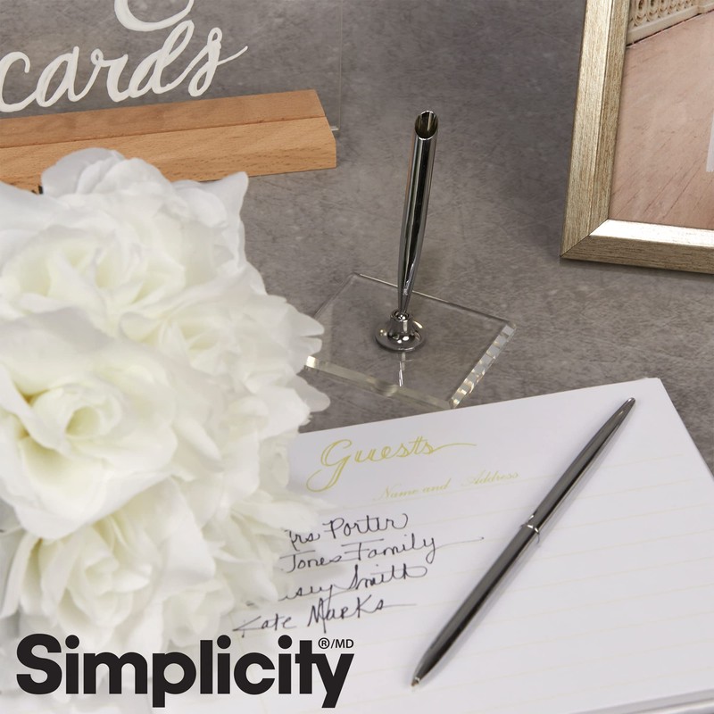 Simplicity 81187-SU Silver Guest Sign In Pen with Pen Stand