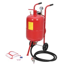 GarveeTech Sand Blaster 10 Gallon, Portable Air Sandblaster 125PSI, High Pressure Air Sandblaster with 6" Wheels, Rust Removal and Special Surface Treatment of Material, Red