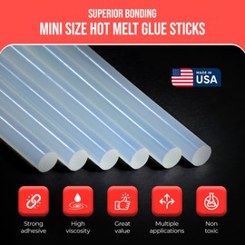 GlueSticksDirect Mini Size Hot Melt Glue Sticks for Glue Gun - Bulk 4in Dark Blue Faux Wax Glue Sticks - Great for Hot Stamping & Compatible w/Most Glue Guns - 5/16" X 4" (24 Sticks) - Made in USA