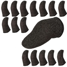 Amazing Harmony Finger Sacks for Games, Set of 8 for Tablets, Smartphones, Wilderness, PUBG, Apex CoD, Sound Games, FPS Games, Stretchable, Breathable, Silver Fiber, Black, Set of 8