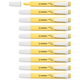 STABILO Highlighter Swing Cool Pastel - Paquete de 10 - Amarillo lechoso