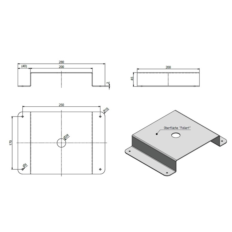 SELFSAT MWR Mounting Plate for 5G Antenna Roof Mount
