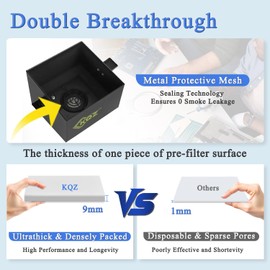 KQZ-B1 Solder Fume Extractor, 168m³/h Strong Suction Smoke Extractor, 5*Thick Pre-Filter+H13 Hepa Soldering Fume Extractor, 99.99% Purification Smoke Absorber for Welding Soldering 3D Printing Black