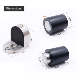 Cylindrical Floor Mount Door Stop Stainless Steel Heavy Duty Magnetic Door Stopper Height-Adjustable Brushed Satin Door Holder Floor Mount