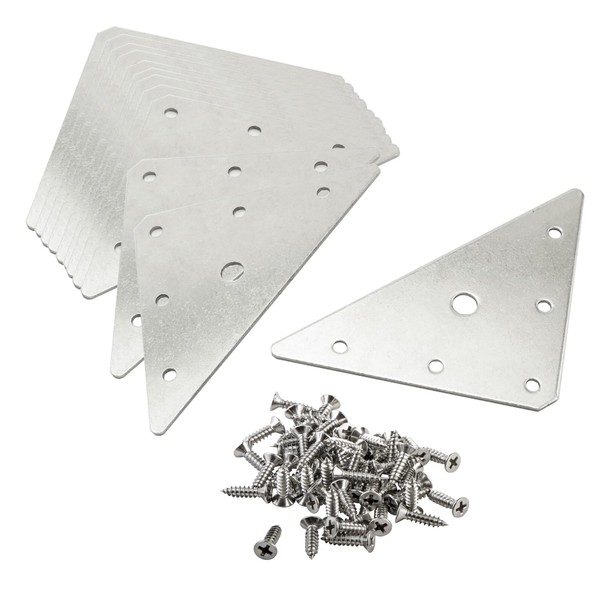 Ymaiss 12pcs Triangle Mending Plates Stainless Steel Triangular Flat Corner