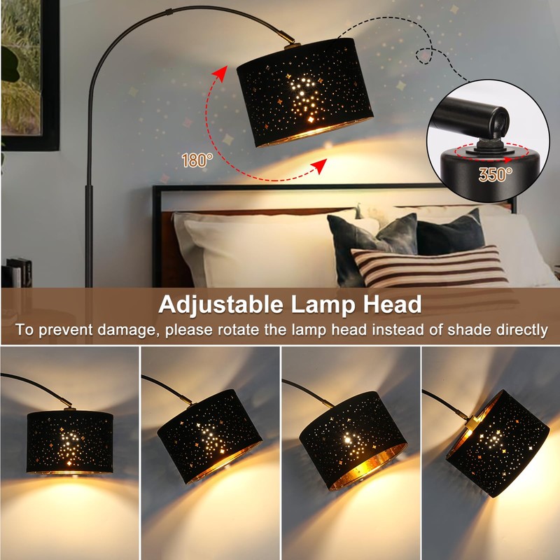 Seaside Village Modern Arc Floor Lamp, Tall Pole Lamp with