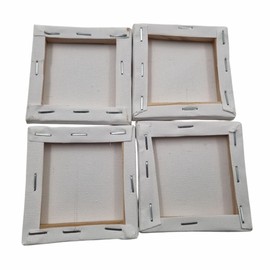 Mini Framed Artist Canvases – 4 Pack of 7x7cm Small Square Blank Canvases on Wooden Frame – Ideal for Painting, Crafts & Displays