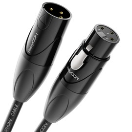 deleyCON 10 m XLR Audio Cable - Studio Quality - Made of Pure OFC Copper (AWG24) - Microphone Cable with EMI and RFI Suppression - with Metal Locking and Gold-Plated Contacts - 3-Pin DMX