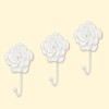 Guichifun Flower Coat Hooks Wall Decor - Resin White Decorative