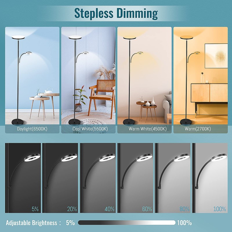 marctronic Floor Lamp, Upgraded 42W 4000LM Super Bright LED Floor