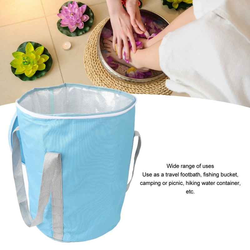 Collapsible Foot Soaking Bath Bag 5 Layer Insulated Waterproof Portable