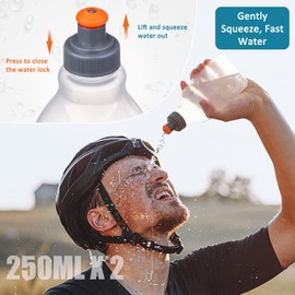 Tyuodna Ultralight Running Backpack, Hydration Backpack Running, Trail Running Backpack, Running Vest Men and Women, Hydration Pack Bicycle Backpack for Outdoor Sports, Running, Hiking (Blue + 2 Water