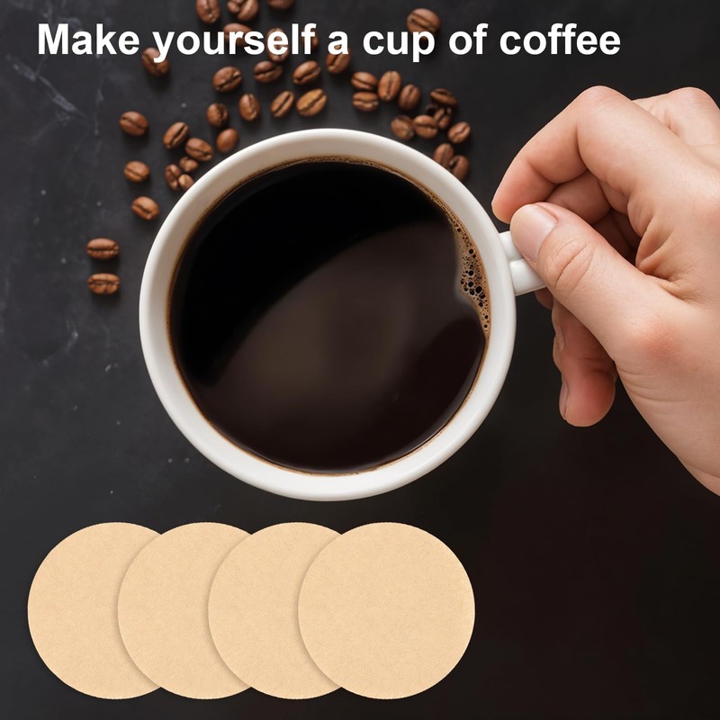 700 Pcs Unbleached Natural Paper, 6.4cm Coffee Filters Round Replacement