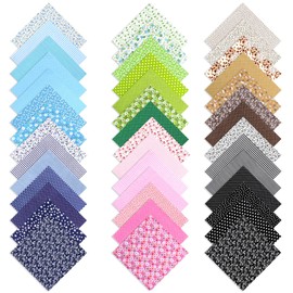 JJUNW Pack of 42 Cotton Fabric Patchwork, 25 x 25 cm Fabric Scraps, Fabric Package Cotton for Sewing Square Patchwork Fabrics Made of Cotton for Clothing Curtains Bed Linen DIY Crafts (Multicoloured1)