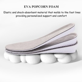 Leather Height Increase Insoles for Men Wowen Breathable Taller Cushion Shoes Insoles Heel Lift Inserts Elevator Insoles- Sweat & Shock Absorbing