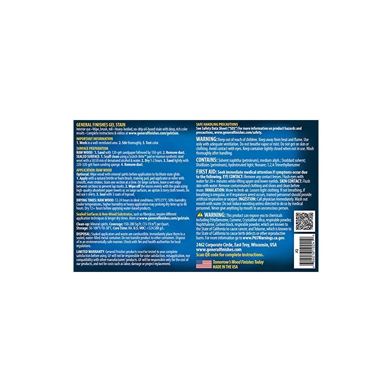 General Finishes Oil Base Gel Stain, 1/2 Pint, Java