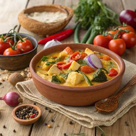 Tasty Bite Hot & Spicy Coconut Vegetables, 10 Ounce, Pack of 6, Ready to Eat, Microwavable Entree, Vegetarian, Packaging May Vary