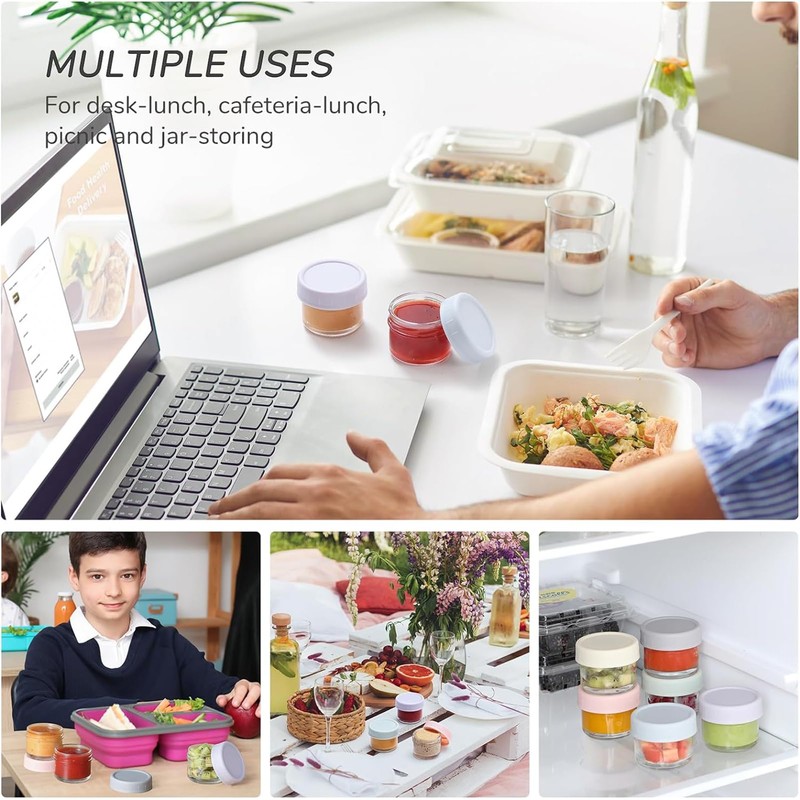 Uandhome 6 PCS Salad Dressing Container To Go,2.7 oz Small