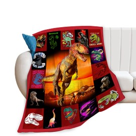 Dinosaur Blanket for Boys Toddler T-Rex Throw Blanket Ultra Soft Cozy Fleece Bedding Blanket for Kids Couch Sofa Dino Gifts for Dinosaur Lovers 50"x40"