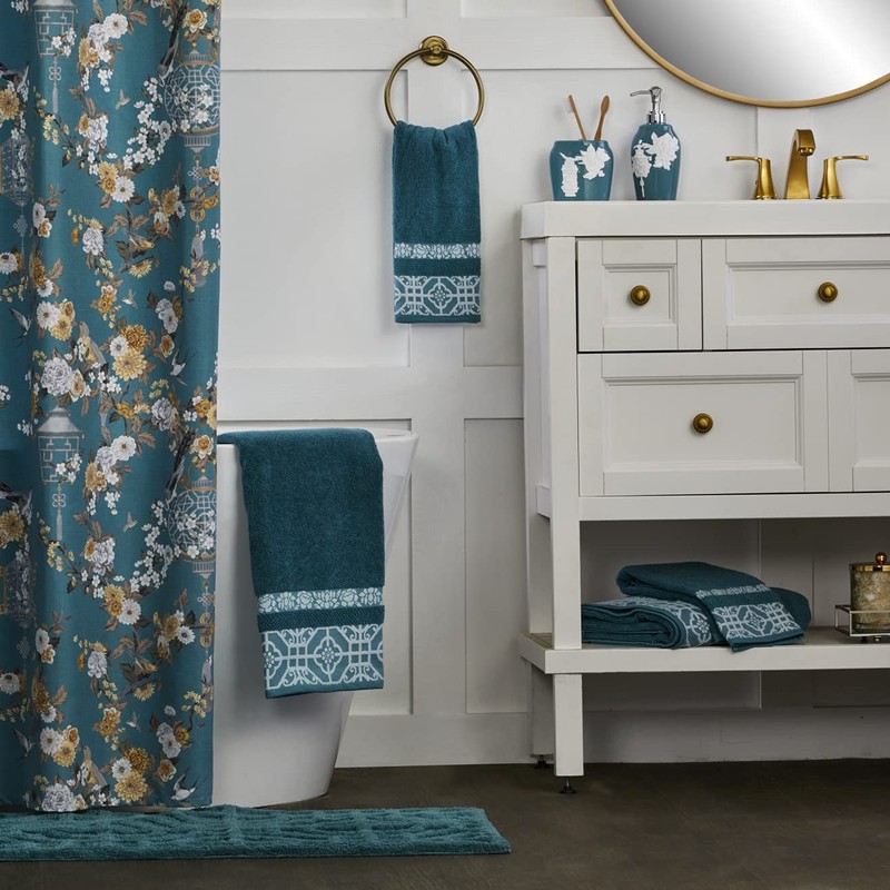 SKL Home Vern Yip Floral Lanterns Soap/Lotion Dispenser, Teal