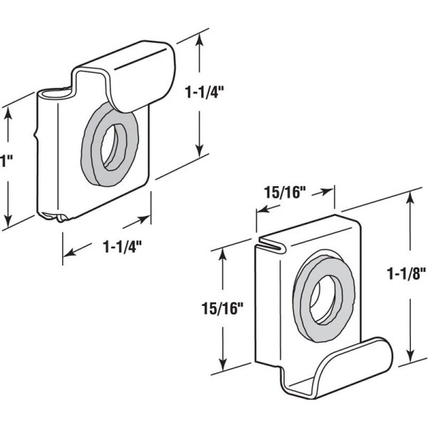 Prime-Line 193674 Steel 20 lbs. Capacity Adjustable Mirror Clip Set