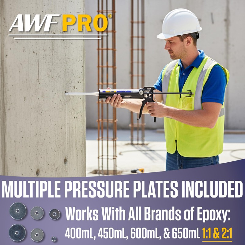 AWF PRO Dual Cartridge Epoxy Gun for 400mL, 450mL, 600