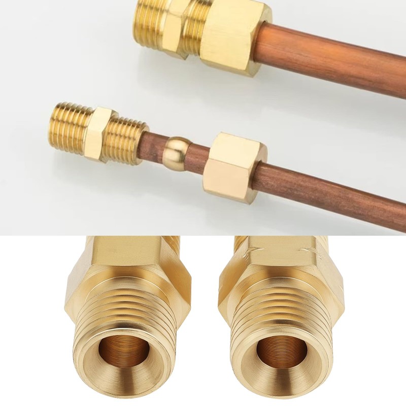 LT Easiyl 2 PCS 9/16"-18 Welding Hose Coupler Adapter Brass