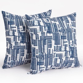 BUPPLEE Outdoor Throw Pillows Waterproof Covers 2 Pack 18×18 Inch, Decorative Toss Pillows Covers, Rain-Proof, Fade Resistant for Patio Furniture, Sofa, Couch, Garden