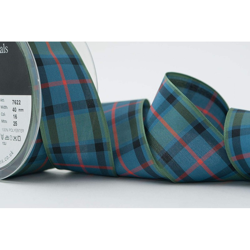Berisfords Polyester Tartan, Farbmuster Flower of Scotland, 40 mm