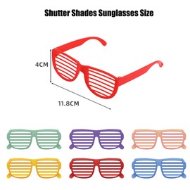 UPSTORE 12PCS Neon Color Plastic Shutter Glasses Retro Style 80s Party Slotted Sunglasses Shades for Adults and Kids