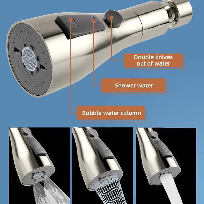 Extensor de Grifo 360° Giratorio 3 Modos Alta Presión