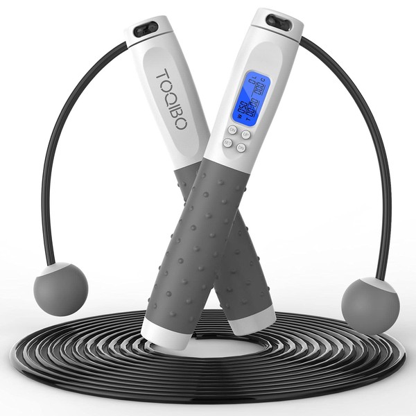 TOQIBO Skipping Rope with Digital Counter, Professional Ball Bearing &