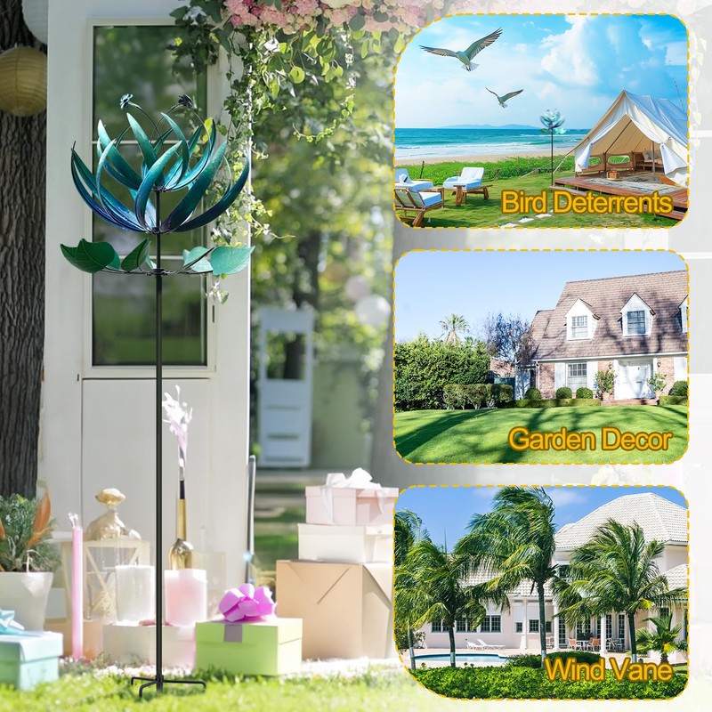 LimeHill Wind Spinner for Yard and Garden - Large Metal