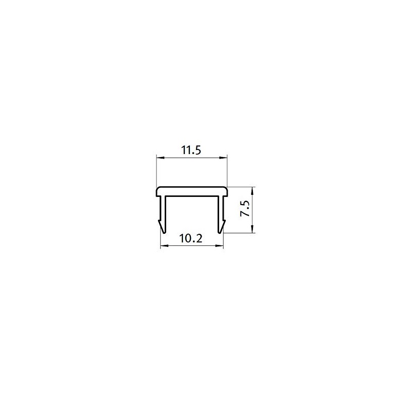 Cover Profile Black B-Type Nut 10, Length 2 Metres, Pack