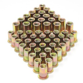 Wkmmo Pack of 120 M6 M8 Carbon Steel Rivet Nuts, Rivet Nuts, Threaded Rivets, Metric Rivet Nutsert, Thread Rive Nutsert Cap for Fixing Furniture Decorations Crafts