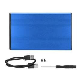 HDD Enclosure 2.5in 5Gbps 2TB Capacity Anti Static Hard Drive Case with USB3.0 Interface for Windows for OS X for VistaBlue