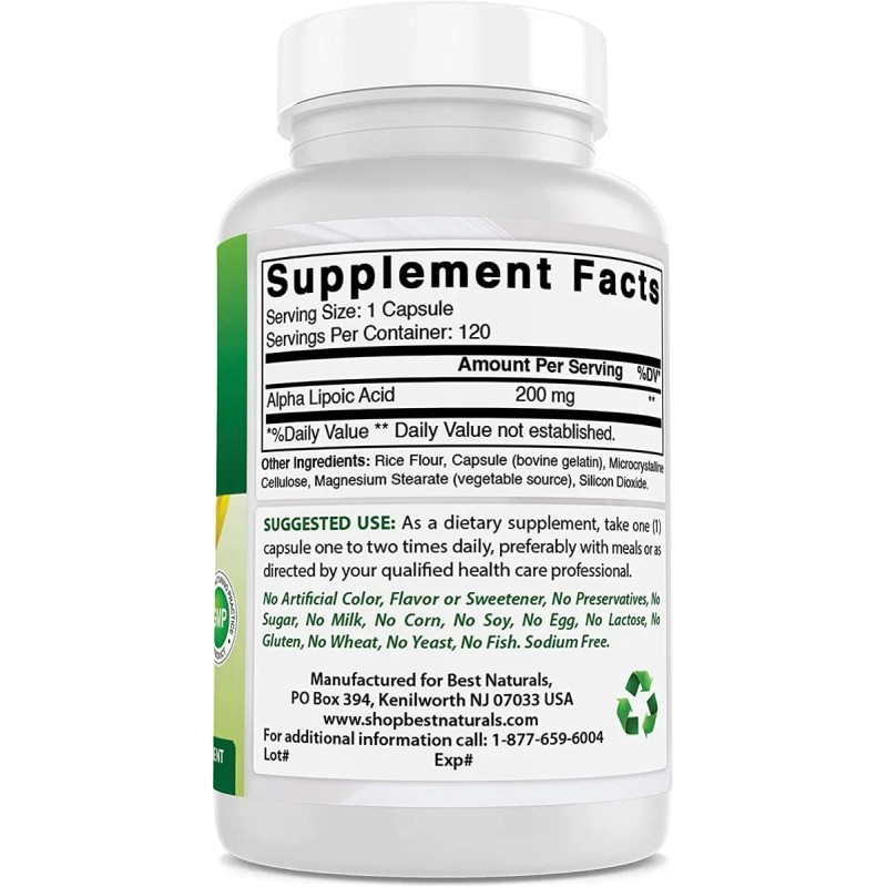 Acido Alfa Lipoico Premium 120 Capsulas Eg A63 Sabor Nd
