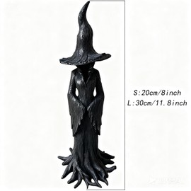 Nenkarn Enchanting Witch Statue, Resin Witch Statues and Figurines, Retro Magician Dark Fantasy Ornament, 8 Inch