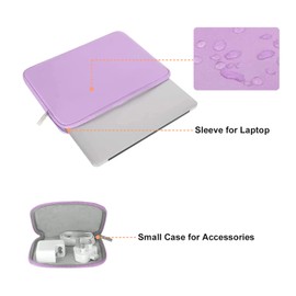 MOSISO Funda Protectora Compatible con MacBook Air/Pro,13-13.3 Pulgadas Portátil,Compatible con MacBook Pro 14 Pulgadas M3 M2 M1 Chip Pro MAX 2024-2021,Neopreno Bolsa con Pequeño Caso, Púrpura